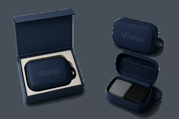 Reusable Vearaa TravelBox packaging shown open and closed